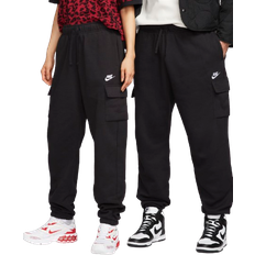 Cargo Pants - Unisex Nike Sportswear Club Fleece Mid Rise Oversized Cargo Sweatpants - Black/White