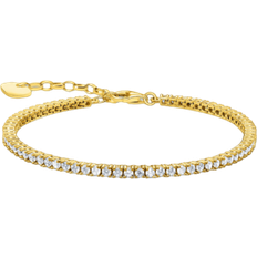 Thomas Sabo Bracelet rivière avec pierres blanches plaqué or bianco A2021-414-14-L19V couleur or jaune/blanc