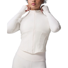 Alo Airbrush Corset Full Zip Jacket - Ivory