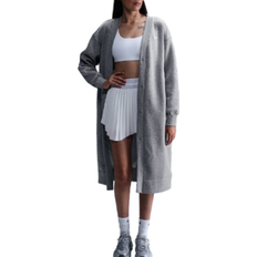 Nike Womens Sportswear Phoenix Fleece Oversized Long Cardigan - Dark Grey Heather/Sail