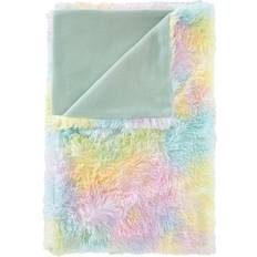 Catherine Lansfield Cuddly Rainbow Deep Pile Faux Fur Blankets Multicolour (170x130cm)