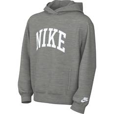 Nike Big Kid's Sportswear Club Fleece Hoodie - Dark Grey Heather/White (HJ3156-063)