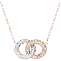 Jewellery Swarovski Circular Stone Necklace - White/Rose/Gold Plated