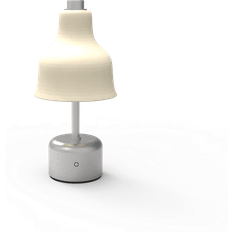 NUAD Avra Portable Brushed Steel/Cream Table Lamp 32.5cm