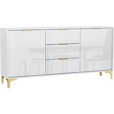 ManoMano Luxury Modern White High Gloss TV Bench 140x80cm