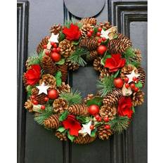 Dibor Starry Night Xmas Door Winter Autumn Wreath Multicolour Decoration 35cm