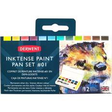 Akvarellfärger på rea Derwent Inktense Paint Pan Travel Set 01 12 Colours