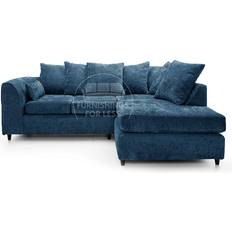 4 Seater Sofas B&Q Monaco Chenille Fabric 3 to 4 Seater L Shaped Corner Blue Sofa 212cm 4 Seater