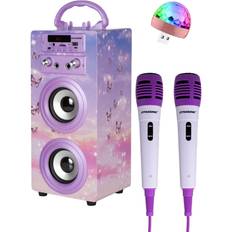 Karaoke Amplifiers with Integrated Speakers - Purple Dynasonic 025-18 Lights