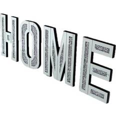 Touch of Vogue Crushed Diamond Home Letters Silver Väggdekor 30x50cm