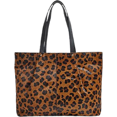 Leopard Handbags River Island Leather Leopard Shopper Bag - Brown