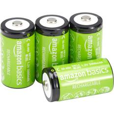 Batteries - C (LR14) - Rechargeable Standard Battery Batteries & Chargers Amazon Basics Baby Cell C 5000mAh 4-pack