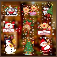 Multicoloured Self-adhesive Decorations Vinsani Christmas Stickers Multicoloured Window Film 9pcs