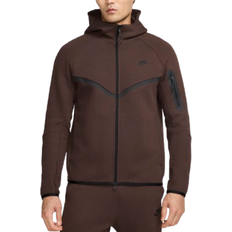 Brown - Men Tops Nike Men's Tech Full Zip Windrunner Hoodie - Baroque Brown/Black