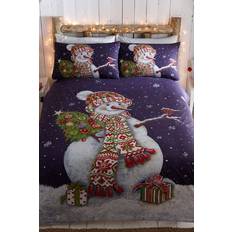 Portfolio Home Happy Snowman Duvet Cover Blue (230x220cm)