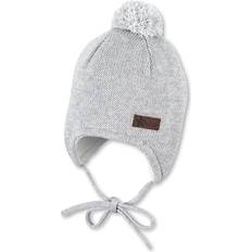 6-9M Bonnets Sterntaler Baby Knitted Cap with Pom Pom - Grey