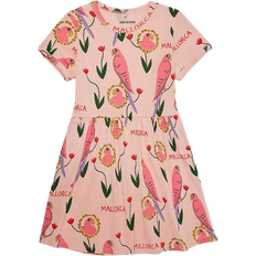 Pink Dresses Children's Clothing Mini Rodini Parrots Graphic-Print Dress - Pink