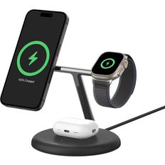 Belkin BoostCharge Pro 3 in 1 Magnetic Wireless Charging Stand with Qi2 15W Black