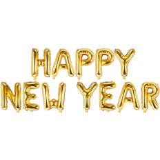 Ensfarvet Tekst- & Temaballoner PartyDeco Text & Theme Balloons Happy New Year Gold