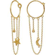 Kubisk zirkonia Øredobber Maanesten Nisha Earrings - Gold/Transparent