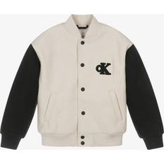 Bomberjackor - Pojkar Barnkläder Calvin Klein Boy's Varsity Knit Bomber Jacket - Oatmeal Heather