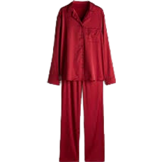 Red - Women Sleepwear H&M Satin Pyjamas - Dark Red