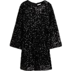 Sequins Clothing H&M Sequined A-line Dress - Black