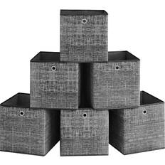 Songmics RFB033B01 Set of 6 Heathered Black Storage Box 36L 6pcs