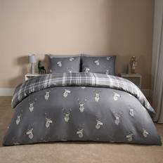 Checkered Bed Linen OHS Stag Reversible Duvet Cover Grey (200x200cm)