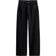 Recycled Materials - Women Jeans H&M Wide Ultra High Jeans - Black