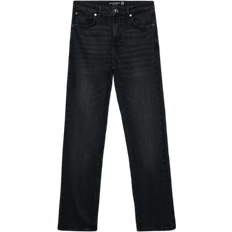 Pockets - Women Jeans Stradivarius D98 Straight-Leg Vintage Effect Jeans - Black Denim