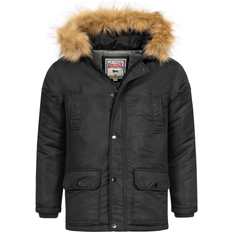 Capuchon met Bont - Winterjas Jassen Lonsdale Kid's Rothley Jacket - Black