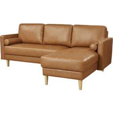 Lifestyle Solutions Garren Chaise Sectional Carmel Sofa 83.1" 3 Seater