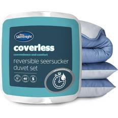 Silentnight Seersucker Coverless 10.5 Tog And Pillowcase Duvet Cover Blue, Grey (200x135cm)