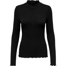 Only JDYFransiska L/S Rib Top - Musta