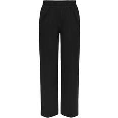 Nylon Byxor Jacqueline de Yong Poptrash -Suki Mid Waist Loose Fit Wide Leg Trousers - Black