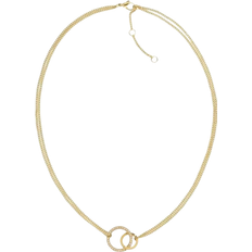 Tommy Hilfiger Double Open Circle Necklace - Gold/White