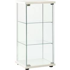 White Glass Cabinets vidaXL 322797 White Glass Cabinet 16.7x33.9"