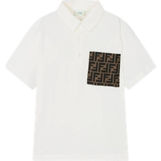 Short Sleeves Polo Shirts Fendi Junior Logo Polo Shirt - White