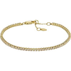 Tennis Pulseras Fossil Ellis Pavé Glitz Tennis Chain Bracelet - Gold/Transparent