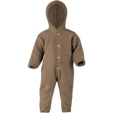 50/56 Kinderbekleidung ENGEL Natur Fleece Baby Jumpsuit - Walnut Brown