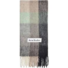 Bufandas Acne Studios Mohair Checked Scarf - Green/Grey/Black