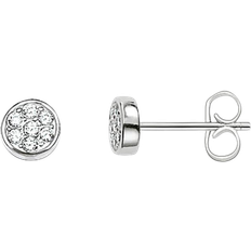 Sparkling Circles Earrings - Silver/Transparent