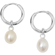 Treasure Hoops - Silver/Pearls
