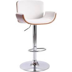 Algodón Taburetes de bar vidaXL 287376 White/Dark Brown Bar Stool