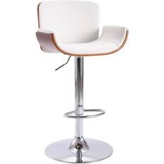 Bomull Barstolar vidaXL 287376 White/Dark Brown Barstol