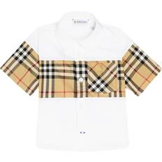 9-12M Shirts Children's Clothing Burberry Baby Check Panel Cotton Shirt - White