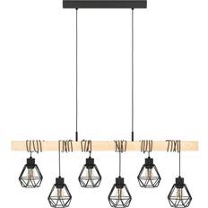 Eglo Townshend Black/Oak Pendellampa 100cm