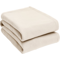 Dreamscene Plain Fleece Blankets Natural (150x120cm)