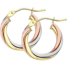 Rose Gold Earrings T.H.Baker Twisted Hoop Earrings - Gold/Silver/Rose Gold